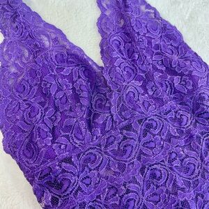 Seductions Purple Lace Vneck Camisole w/ Adjustable Straps